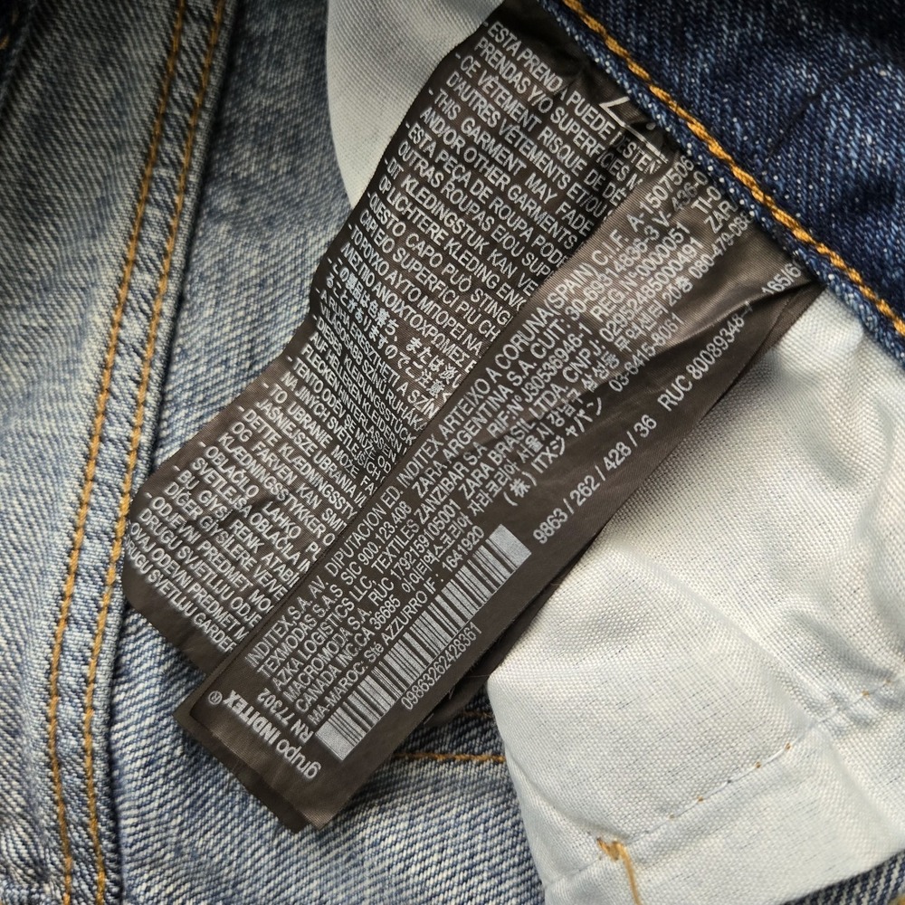 Zara Jeans Womens 4 Raw Hem Mid-Rise Slim‎ Button Fly Ripped Relaxed Fit Boho - Picture 8 of 12
